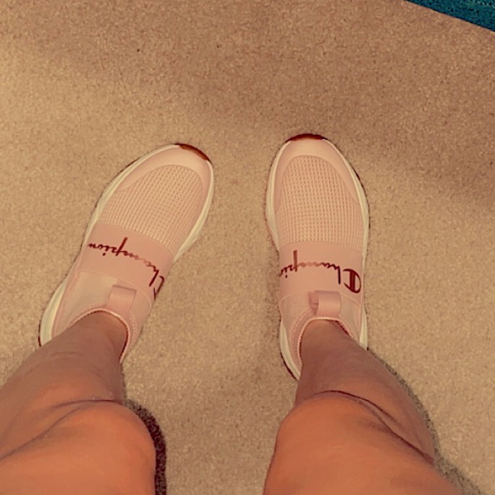 Champion shoes, pink, white, rose gold. Size 7 in wemons